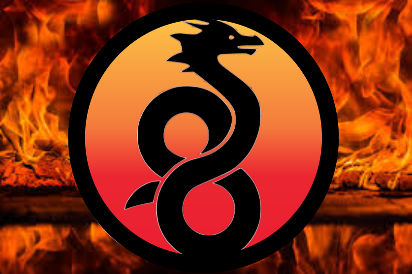 Wireguard Logo Stylized like Mortal Kombat in front of a firewall